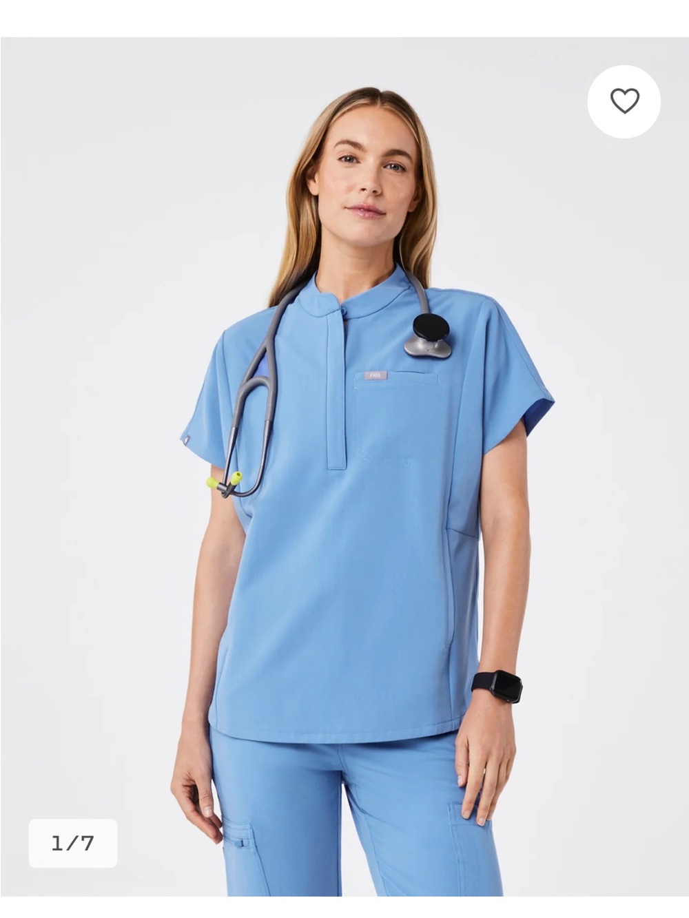 Figs Ceil Blue Montex Scrub Top